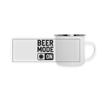 Beer Mode On Bierspruch Trinkspruch - Panorama Emaille-Tasse - Weiß - Vorne