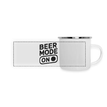 Beer Mode On Bierspruch Trinkspruch - Panorama Emaille-Tasse - Weiß - Vorne