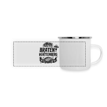 Braten Württemberg Grillen und Kochen - Panorama Emaille-Tasse - Weiß - Vorne