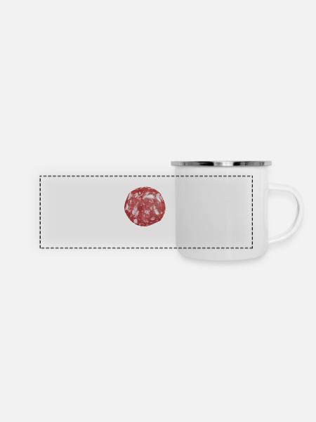slice-of-salami - Panorama Emaille-Tasse - Weiß