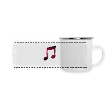Note de musique musicale - Mug panoramique émaillé - blanc - Devant