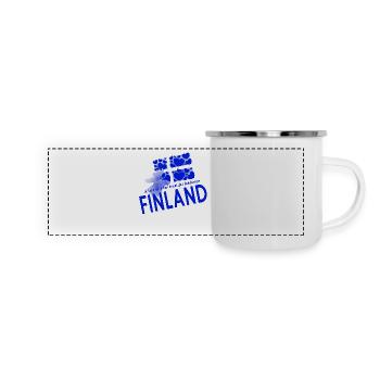 Finnland Finland - Panorama Emaille-Tasse - Weiß - Vorne