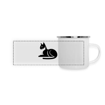 Chat - Mug panoramique émaillé - blanc - Devant