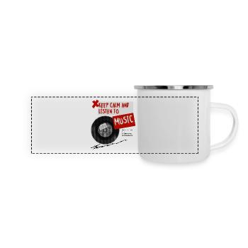 "Keep Calm and Listen to Music" Collection - Panoramic Camper Mug - white - Front