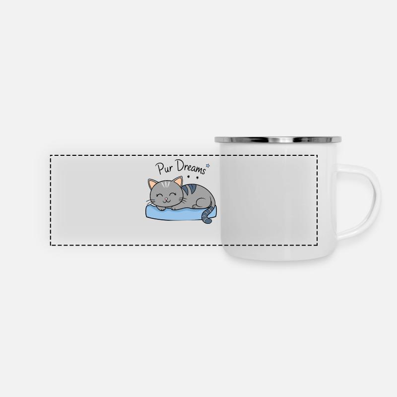 CAT, PUR DREAMS - Panoramic Camper Mug - white