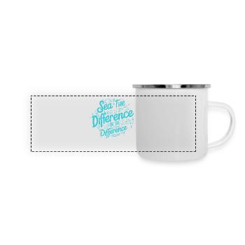 Bathing beach & sea plastic-free against pollution - Panoramic Camper Mug - white - Front