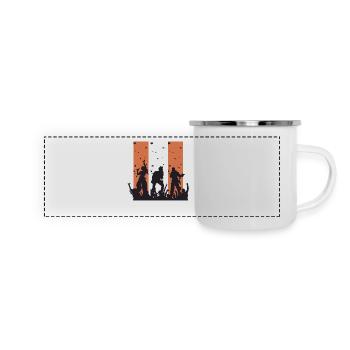 MUSIC LOVERS Kollektion - Panorama Emaille-Tasse - Weiß - Vorne