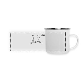 erdmännchen passen auf - Panorama Emaille-Tasse - Weiß - Vorne
