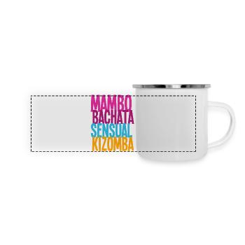 Mambo Bachata Sensual Kizomba - Dance Shirts - Panorama Emaille-Tasse - Weiß - Vorne