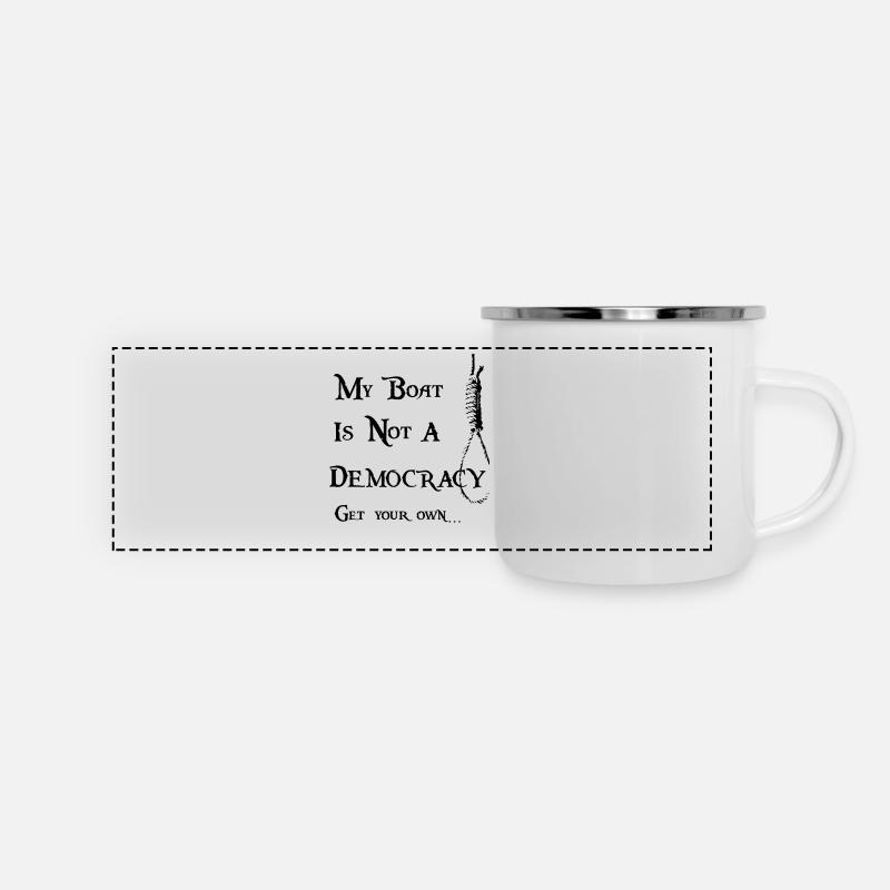 My Boat Is Not a Democracy - Panoramic Camper Mug - white