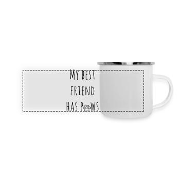 Mon meilleur ami a des pattes - des pattes des chiens de chien - Mug panoramique émaillé - blanc - Devant
