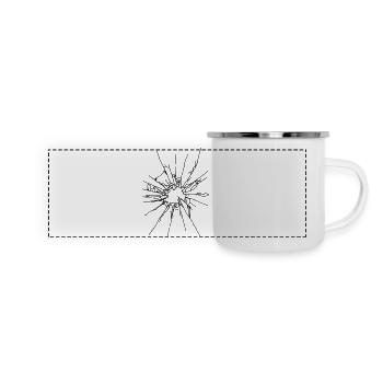broken glass - Panorama Emaille-Tasse - Weiß - Vorne