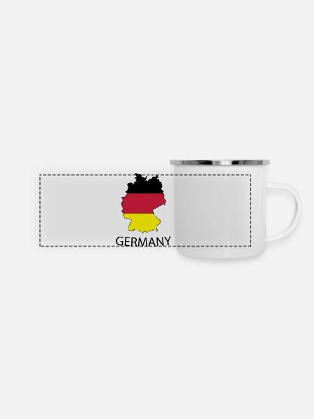 germany - Panorama Emaille-Tasse - Weiß