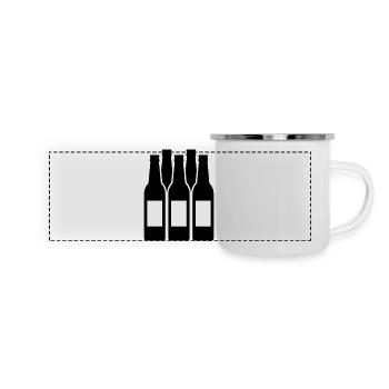 Bierflaschen - Panorama Emaille-Tasse - Weiß - Vorne
