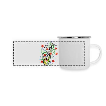 Conception du saxophone - Mug panoramique émaillé - blanc - Devant