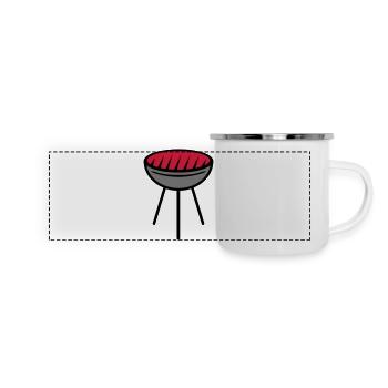 Grill - Mug panoramique émaillé - blanc - Devant