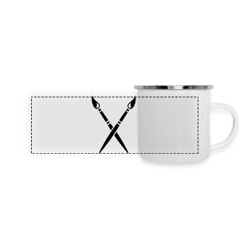 Pinsel - Panorama Emaille-Tasse - Weiß - Vorne
