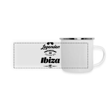 ibiza legenden tour design - Panorama Emaille-Tasse - Weiß - Vorne
