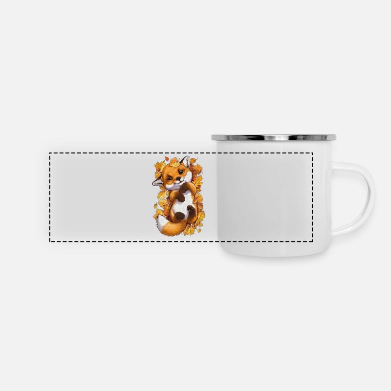 Cute baby fox - Panoramic Camper Mug - white