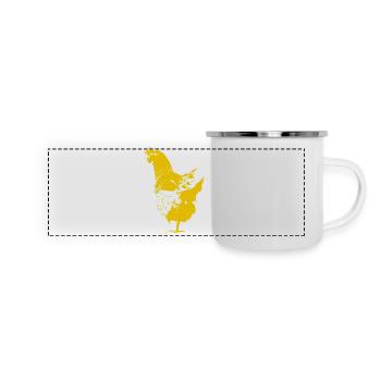 Poulet - Mug panoramique émaillé - blanc - Devant