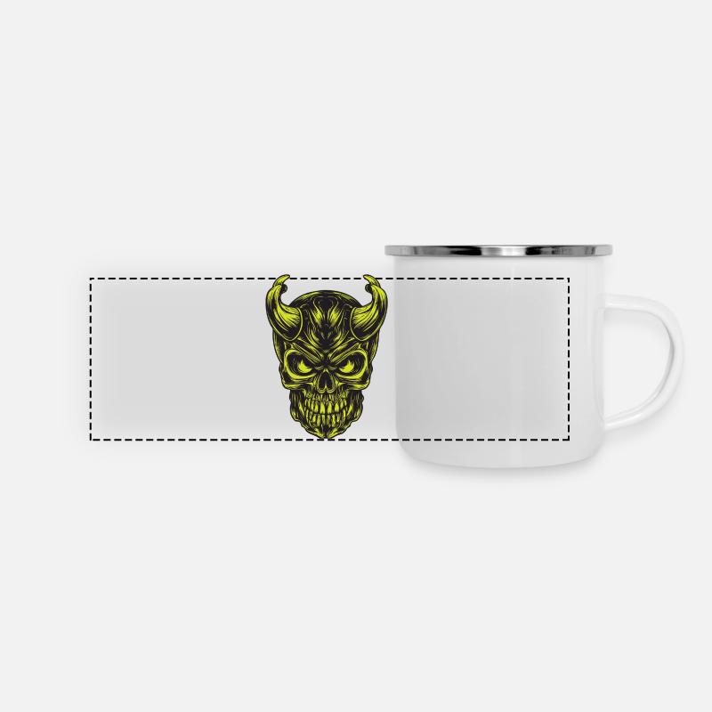 Skull - Panoramic Camper Mug - white