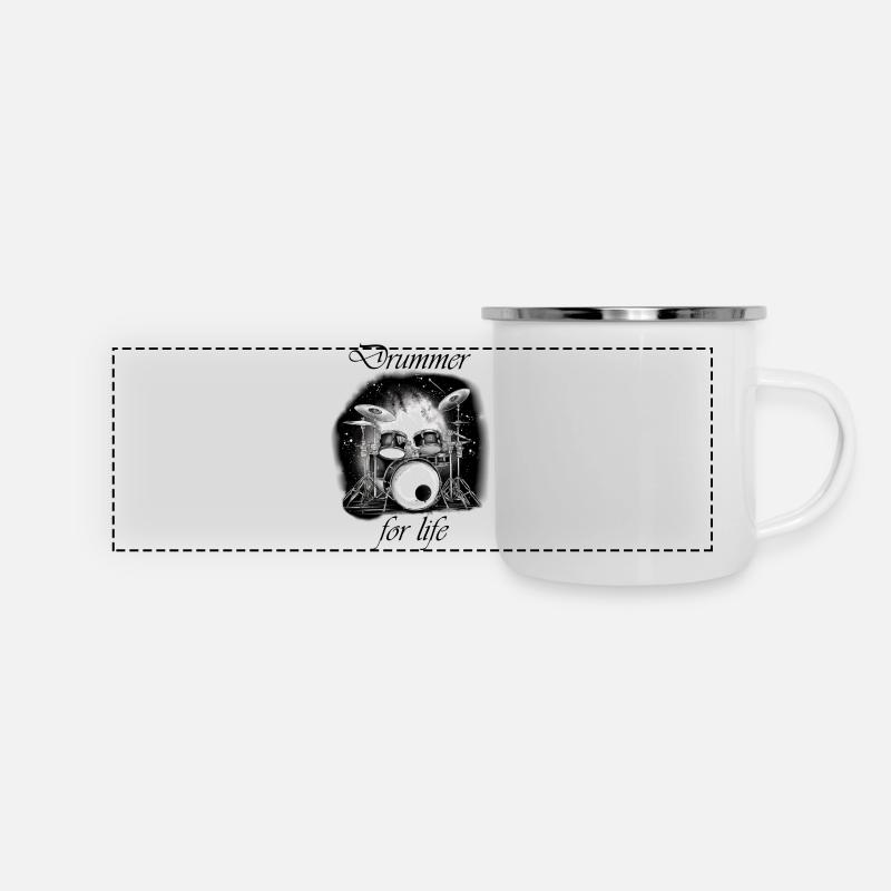 Drummer for life - Panoramic Camper Mug - white