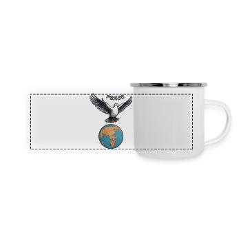 Weltfrieden auf der Erde - Panorama Emaille-Tasse - Weiß - Vorne