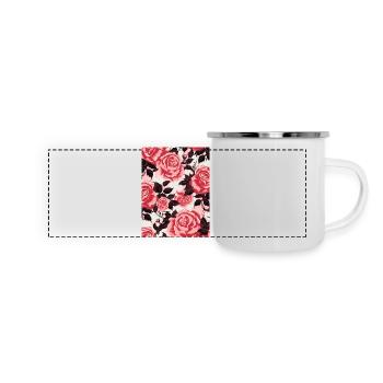 Rose, Muster, blume, pastel, floral - Panorama Emaille-Tasse - Weiß - Vorne