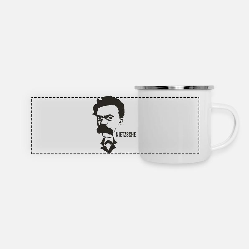 Nietzsche - Mug panoramique émaillé - blanc