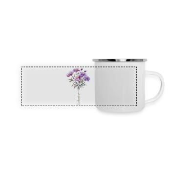 Bouquet de gâteau d’aster fleur de septembre - Mug panoramique émaillé - blanc - Devant