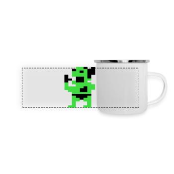 Der dicke Grüne (Pix) - Panorama Emaille-Tasse - Weiß - Vorne