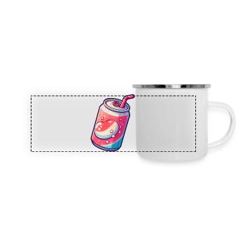 Soda Can - Vintage Barware - Panoramic Camper Mug - white - Front