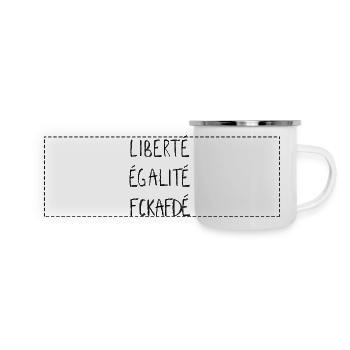 Nein zur AFD - Panorama Emaille-Tasse - Weiß - Vorne