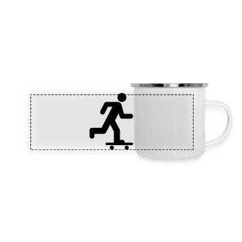 Planche à roulettes, Patineur - Mug panoramique émaillé - blanc - Devant