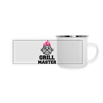 Maître du gril - Mug panoramique émaillé - blanc - Devant