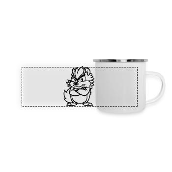 hérisson - Mug panoramique émaillé - blanc - Devant