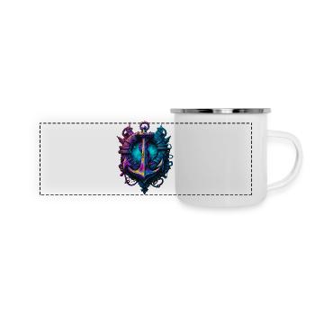 Anker - Panorama Emaille-Tasse - Weiß - Vorne