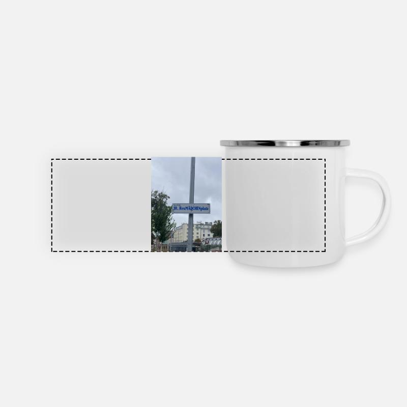 ReuMÄDCHENplatz - Mug panoramique émaillé - blanc