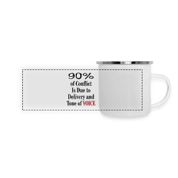 90% Des Conflits Sont Dus À La Livraison Et Le Ton De La Voix - Mug panoramique émaillé - blanc - Devant