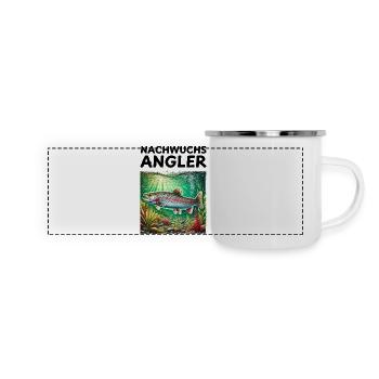 Truite Motifs Enfants Pêche - Mug panoramique émaillé - blanc - Devant