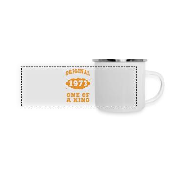 Vintage Né(e) en 1973 made in 1973 52 ans. Art_20 - Mug panoramique émaillé - blanc - Devant