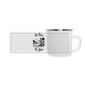 Pas de Pain Pas de Gain - Mug panoramique émaillé - blanc - Devant