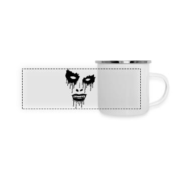 Le visage noir du mal - Mug panoramique émaillé - blanc - Devant