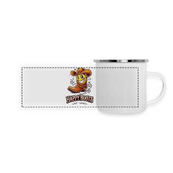 HappyBoots - Panorama Emaille-Tasse - Weiß - Vorne