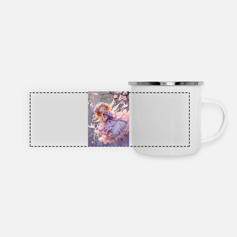 The Slumbering Cherub - Panoramic Camper Mug - white