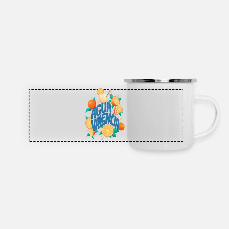 Agua de Valencia - Panorama Emaille-Tasse - Weiß