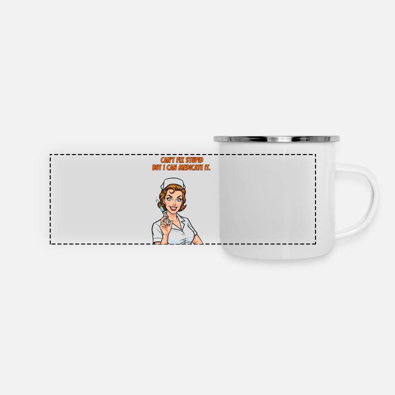 Nurse Saying: Stupidity Medicine - Panoramic Camper Mug - white