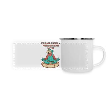 Ich kann fliegen, bevorzuge aber Lotus - Panorama Emaille-Tasse - Weiß - Vorne