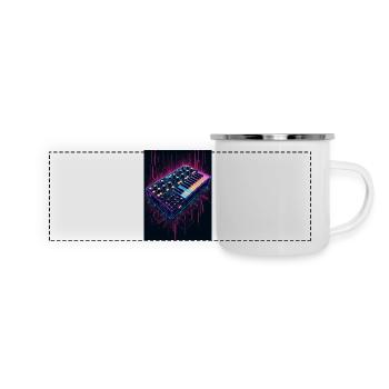 Conception futuriste d’un synthétiseur - Mug panoramique émaillé - blanc - Devant