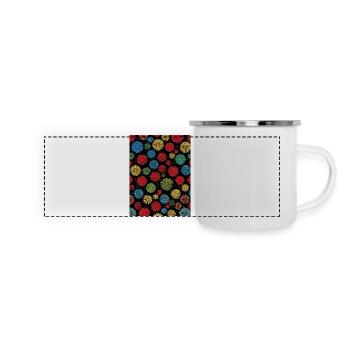 Colorful Fireworks on Black Backgrounds - Panoramic Camper Mug - white - Front